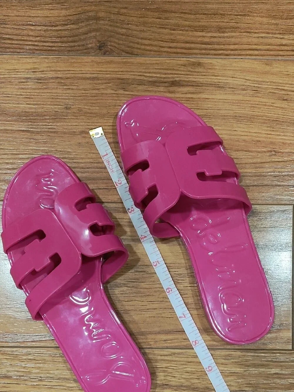 Sam Edelman Glossy Hot Pink Slide Sandals